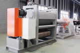 Expanded mesh flattening machine