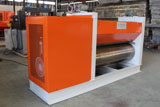 Expanded mesh flattening machine