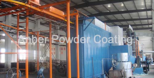 Mesh fence powder coating line