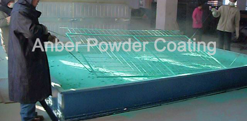 Semi automatic mesh sheet powder coating line