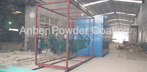 Semi automatic powder coating line for mesh sheet