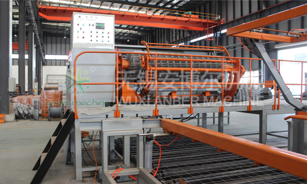 Mesh recoiling machine