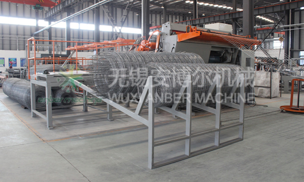 Mesh recoiling machine